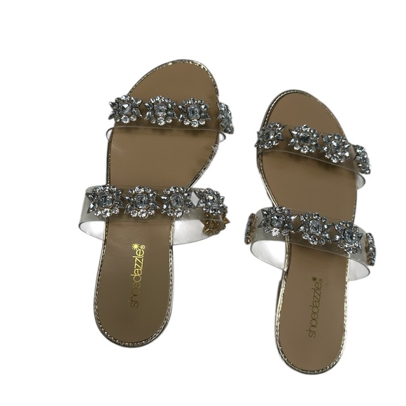 Women's Silver Embellished Sandals - Picture 1 of 4
